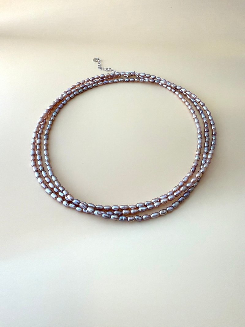 幻紫叠趣 天然淡水珍珠项链 - 项链 - 珍珠 紫色