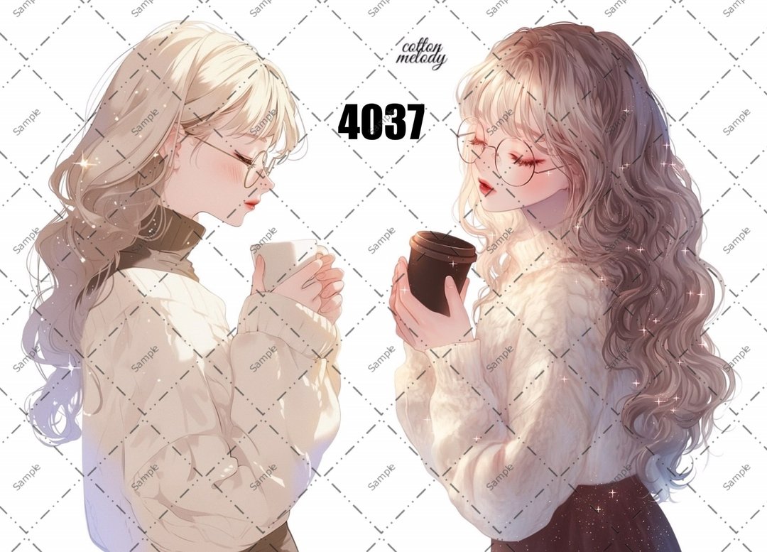 original sticker no.4037 人物贴纸 原创贴纸 原创人物贴纸 装饰贴纸 cotton melody - 贴纸 - 纸 