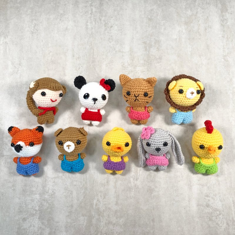 手钩玩偶  办公室摆设 家居摆设 礼物  钥匙扣 吊饰 附送挂饰匙扣 - 吊饰 - 棉．麻 多色