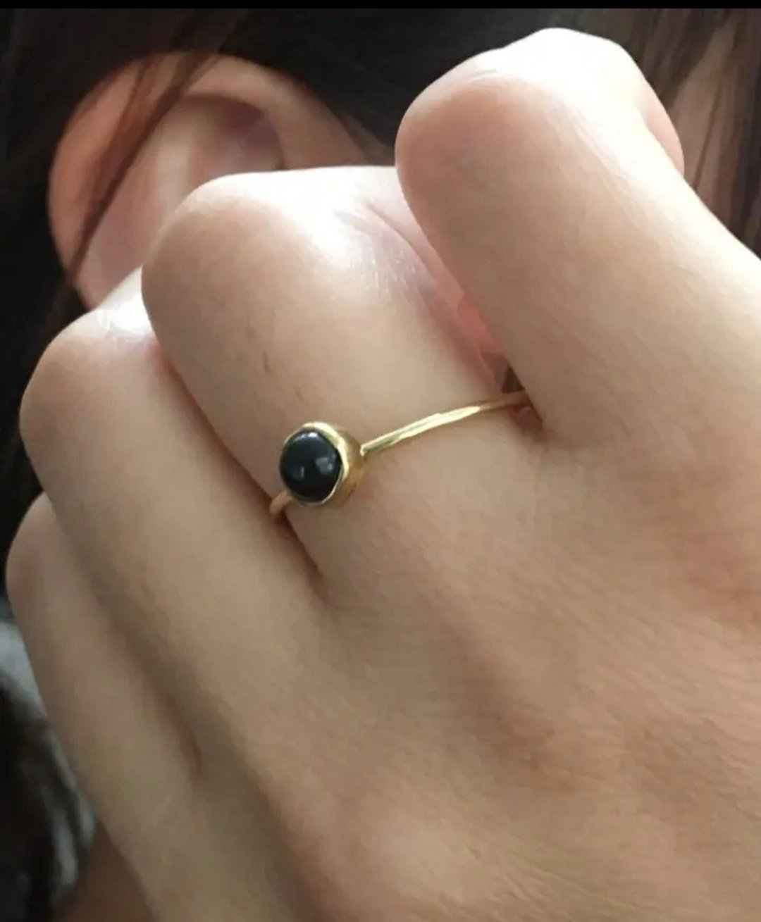 黄铜戒指“onyx” - 戒指 - 其他金属 金色