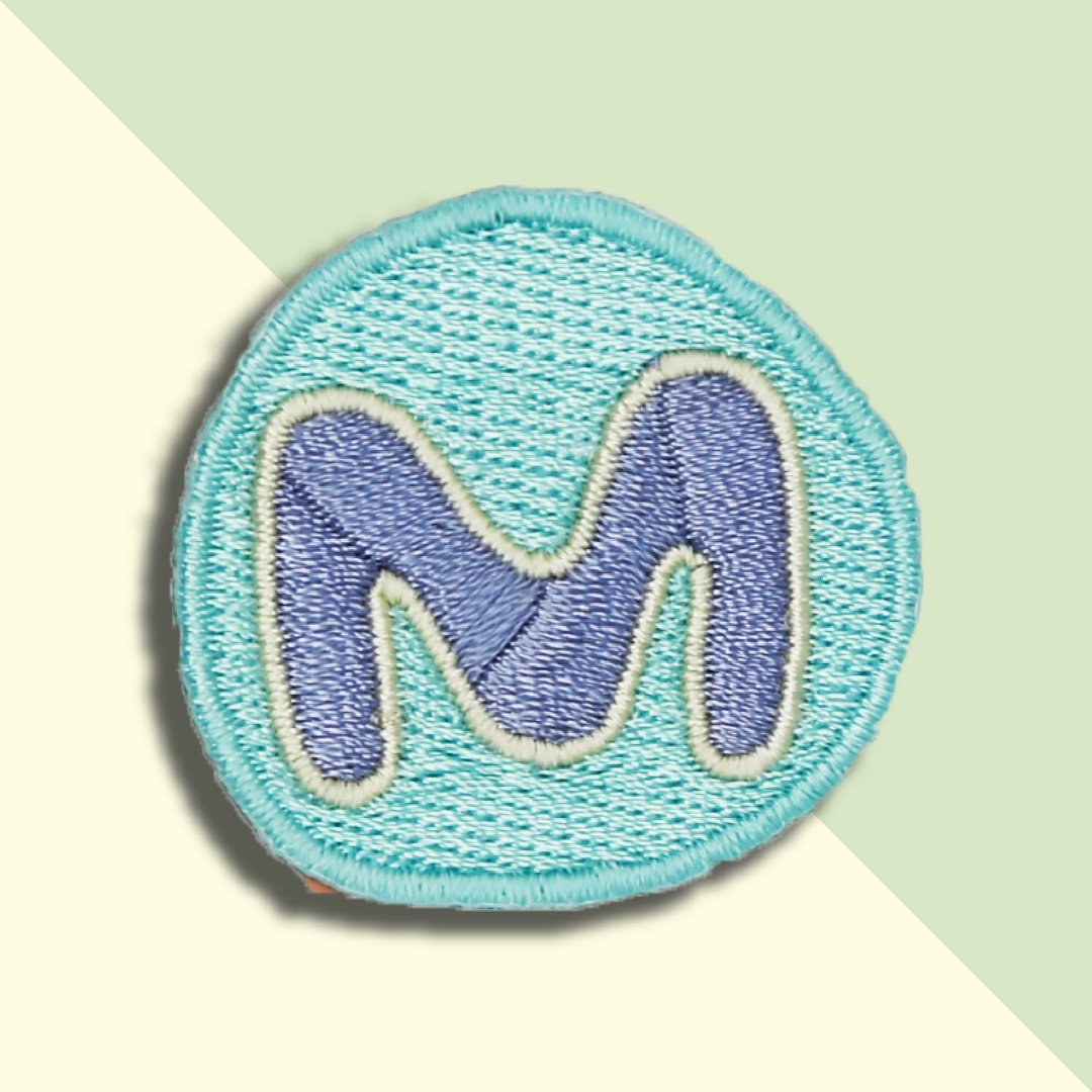 童趣刺绣贴-M - 徽章/别针 - 绣线 蓝色