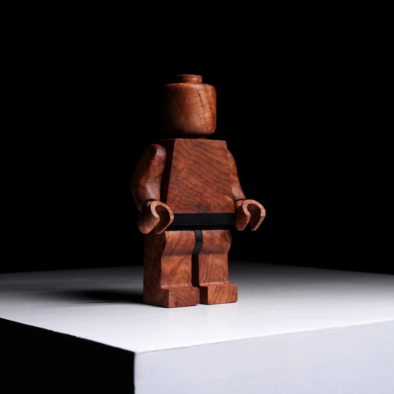 【木质积木人】 X5 红桧 - 卷丝榴纹 - 经典款 - 摆饰 - 木头 