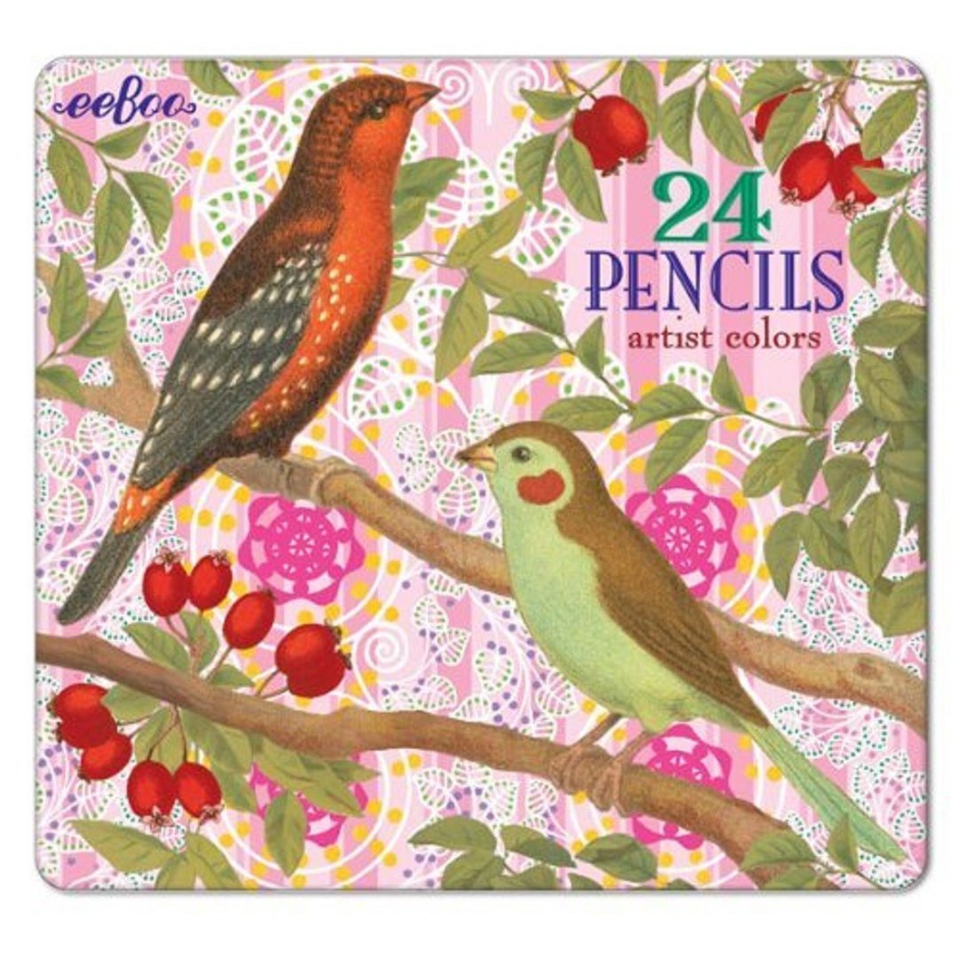 eeBoo 24色铅笔(铁盒)—鸟语花香 Birds & Berries Color Pencils - 铅笔/自动铅笔 - 其他材质 多色