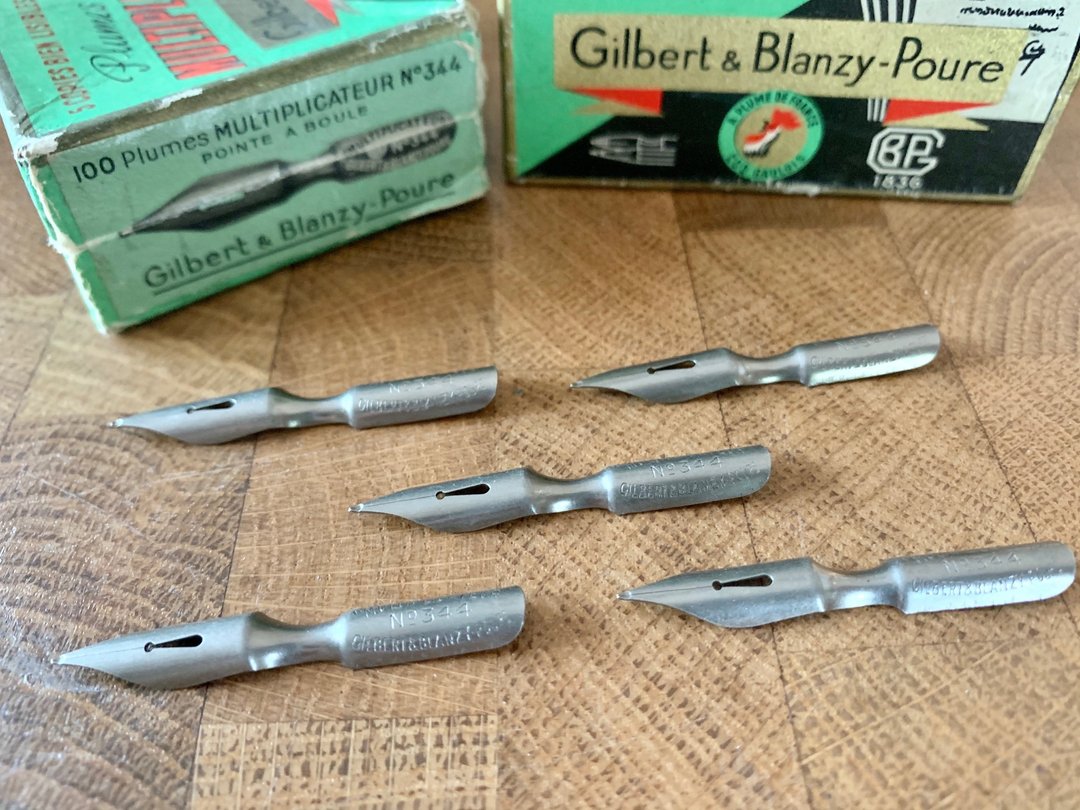 1950年代 法国老笔尖 Gilbert Multiplicateur N. 344  沾水笔尖 - 蘸水笔 - 其他金属 