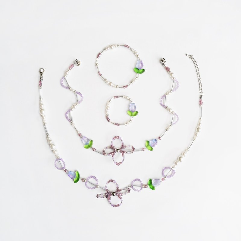 【可定制】暮暮花语－母女项链/礼物/日常穿搭 | 猪宝盒手作饰品 - 项链 - 珍珠 多色