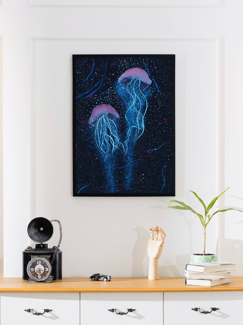 Glitter's Glowing Jellyfish / 艺术印刷品 / 送礼 - 画框/相框 - 其他材质 多色