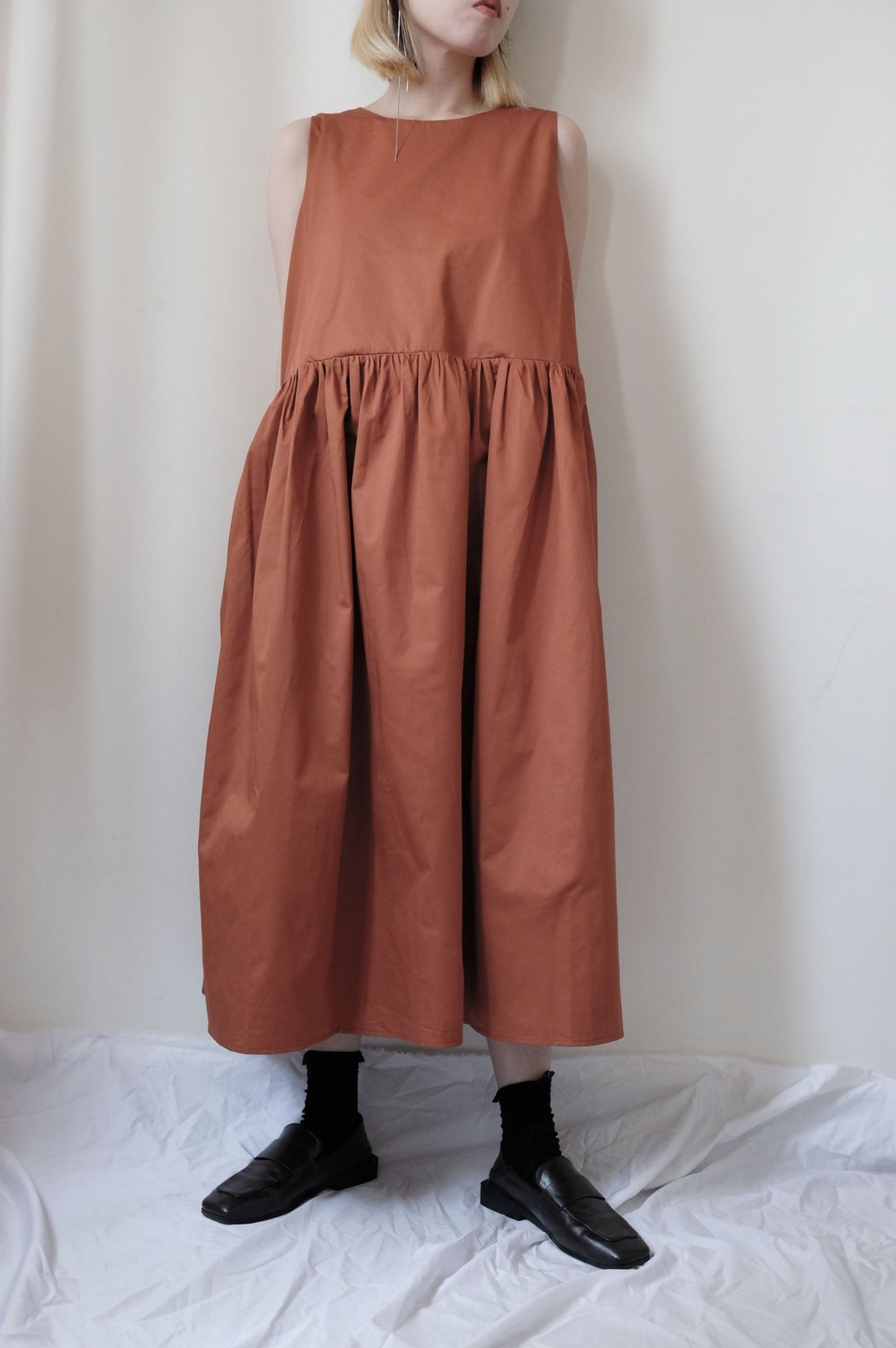 Madelyn Dress OCHER - 洋装/连衣裙 - 棉 橘色