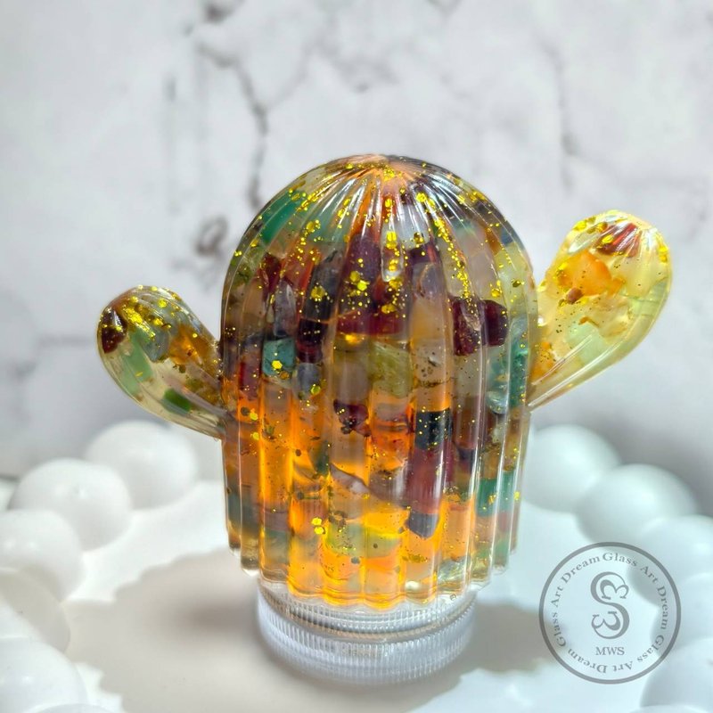 【Dream Crystal Art】植光计划 - 仙人掌玻璃水晶小夜灯 (10 色 -1) - 灯具/灯饰 - 半宝石 多色