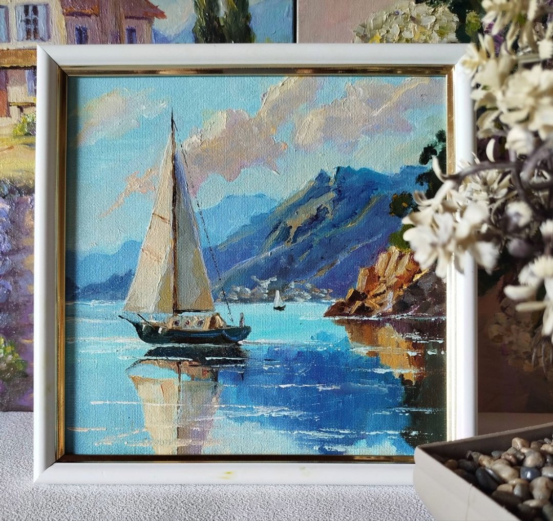 帆船油画 — 原创艺术 — 海景画作 — 滨海艺术 - 墙贴/壁贴 - 其他材质 