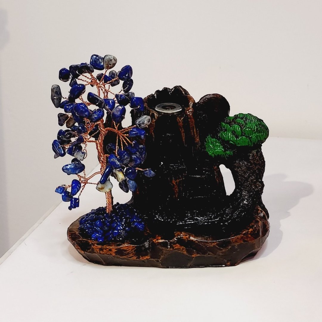 晶石水晶树倒流香座 - 紫晶 黄晶 海蓝宝 青金石 - 摆饰 - 水晶 