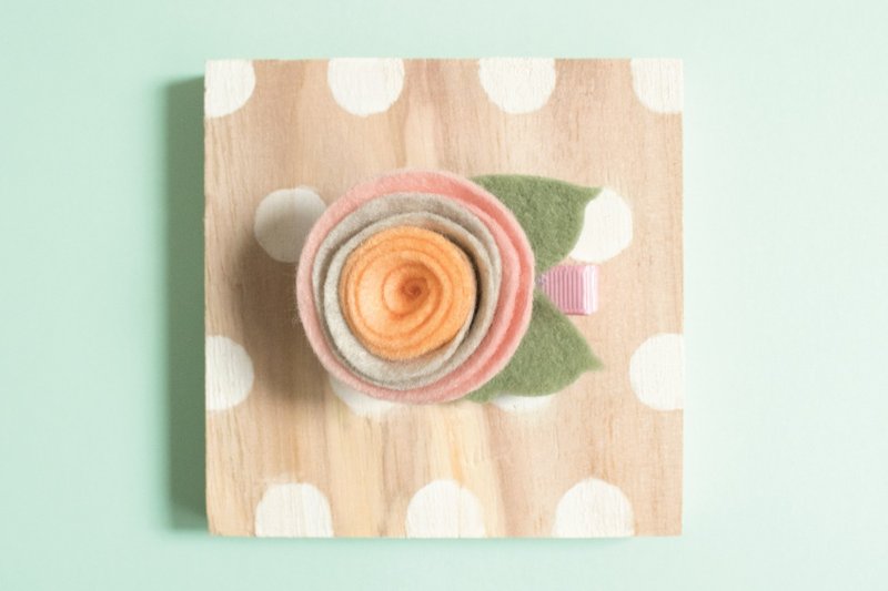 发夹 毛毡花 毛毡布  Hair Clip 甜美发夹 儿童头饰 儿童发夹 - 发饰 - 聚酯纤维 粉红色