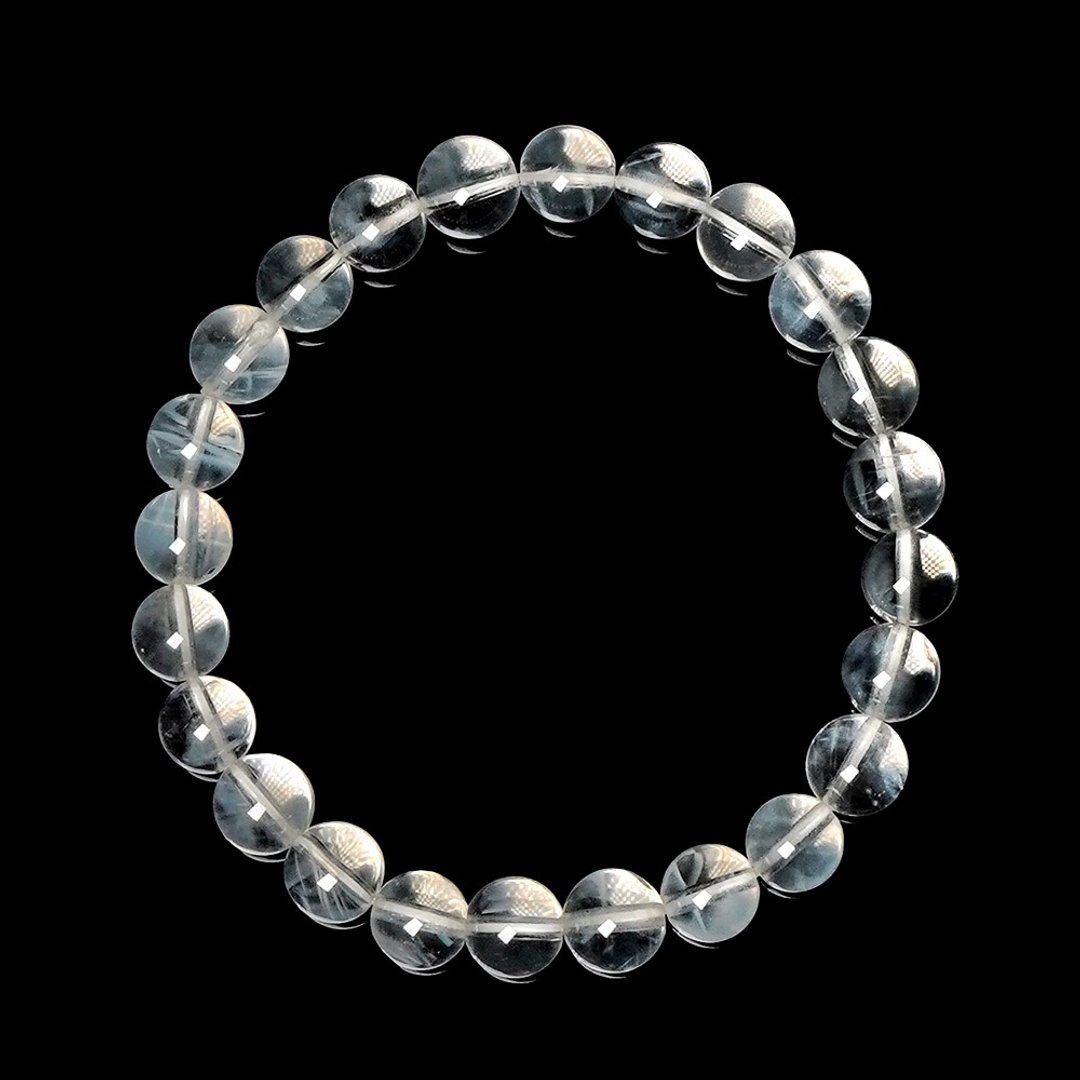 【正佳珠宝】蓝针石 顶级极净蓝羽毛 7.3-7.8mm 蓝针石手珠 - 手链/手环 - 半宝石 多色