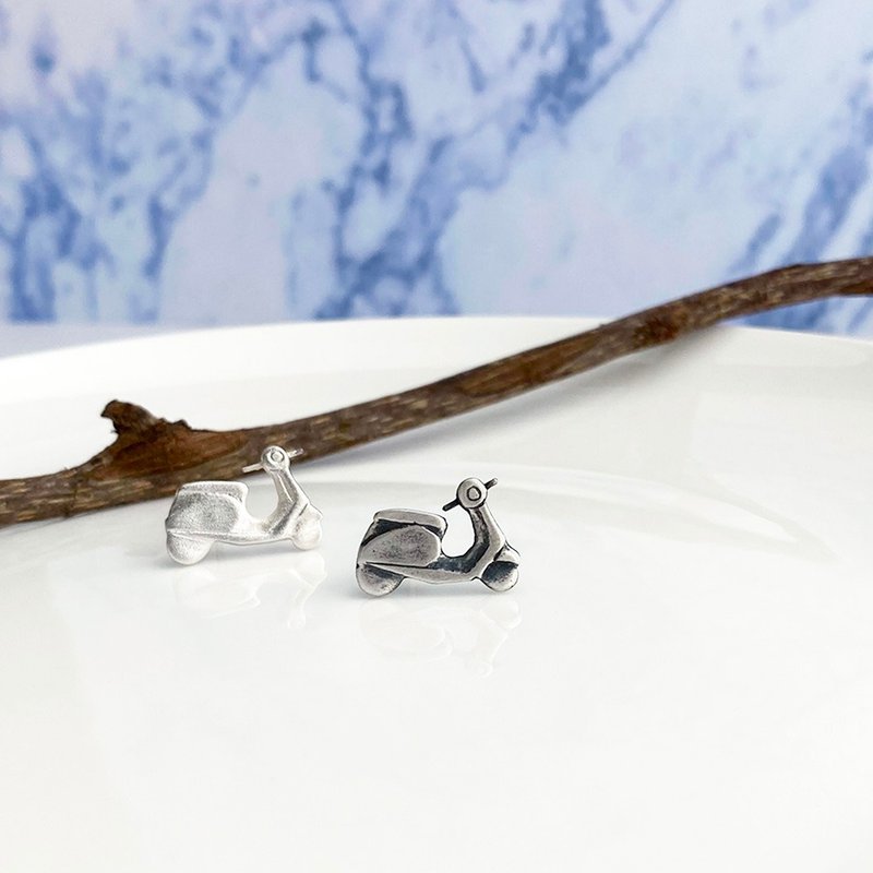 摩托车 机车 - 纯银耳针 耳环 纪念 - 耳环/耳夹 - 纯银 银色