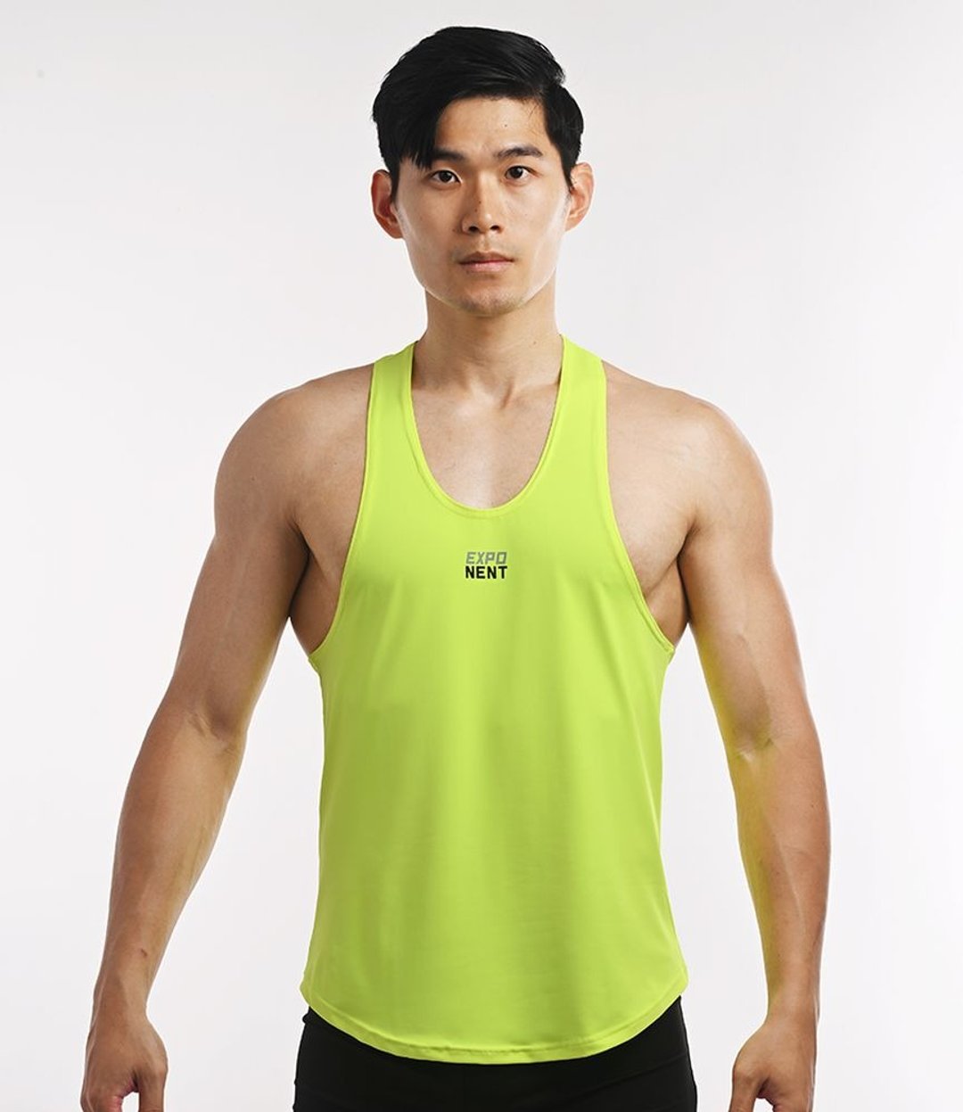(5色)Actiflex2.0 超弹力延伸 Coach 细肩大挖背训练背心-萤光黄 - 男装背心 - 聚酯纤维 黄色