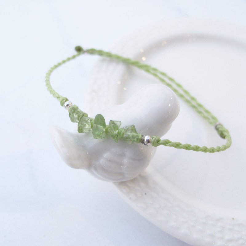 【水晶蜡绳系列】盖亚的碎片|橄榄石 黄水晶极细蜡绳手链|大员囡 - 手链/手环 - 水晶 多色