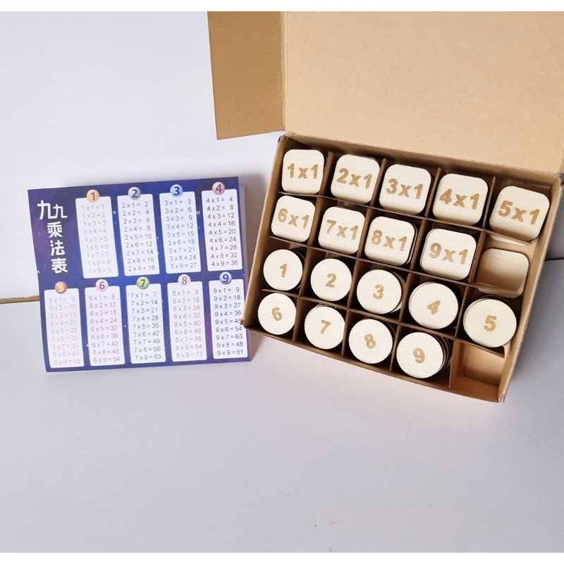 迷你版雕刻益智九九乘法表 教材 礼物 游戏 桌游 木 - 木工/竹艺/纸艺 - 木头 