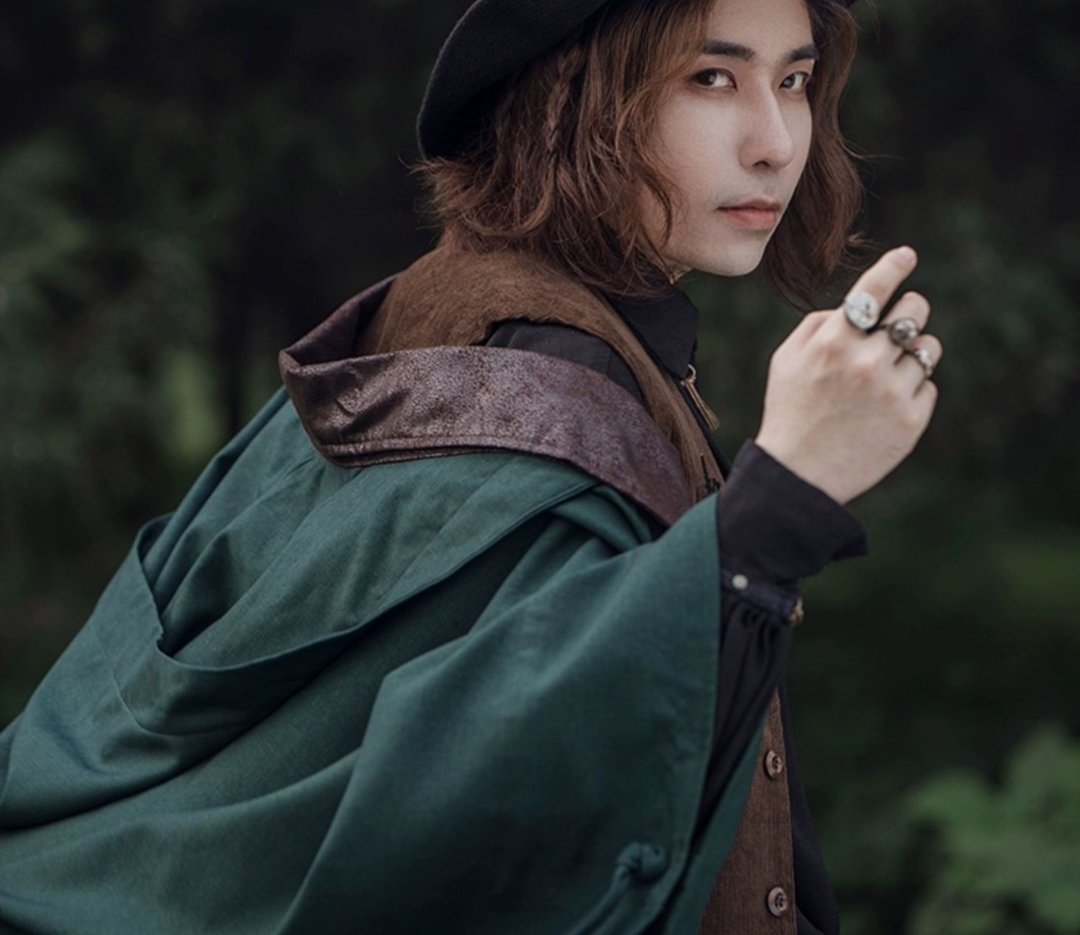 蒸汽朋克 中土风复古 奇幻墨绿法师巫师袍子/连帽斗篷 - 其他 - 其他材质 绿色
