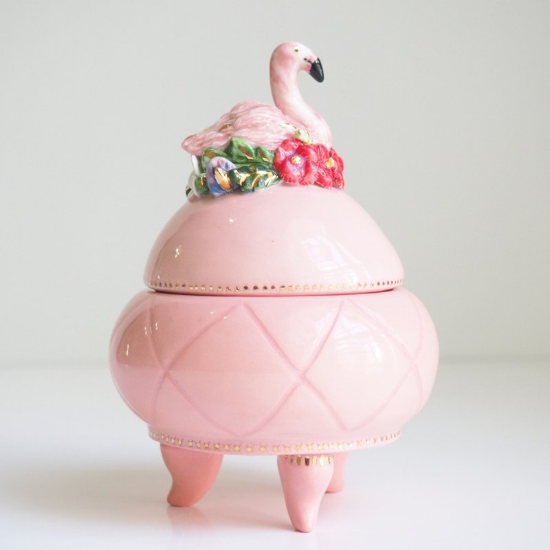 火烈鸟饰物盒 - 摆饰 - 瓷 粉红色