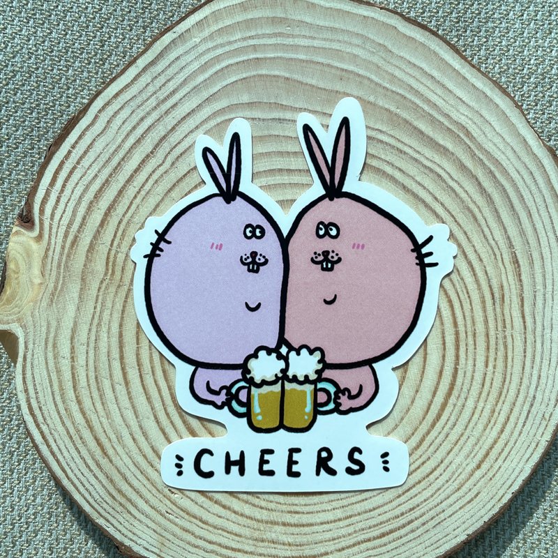 干杯 Cheers  MObbit 贴纸 - 贴纸 - 纸 粉红色