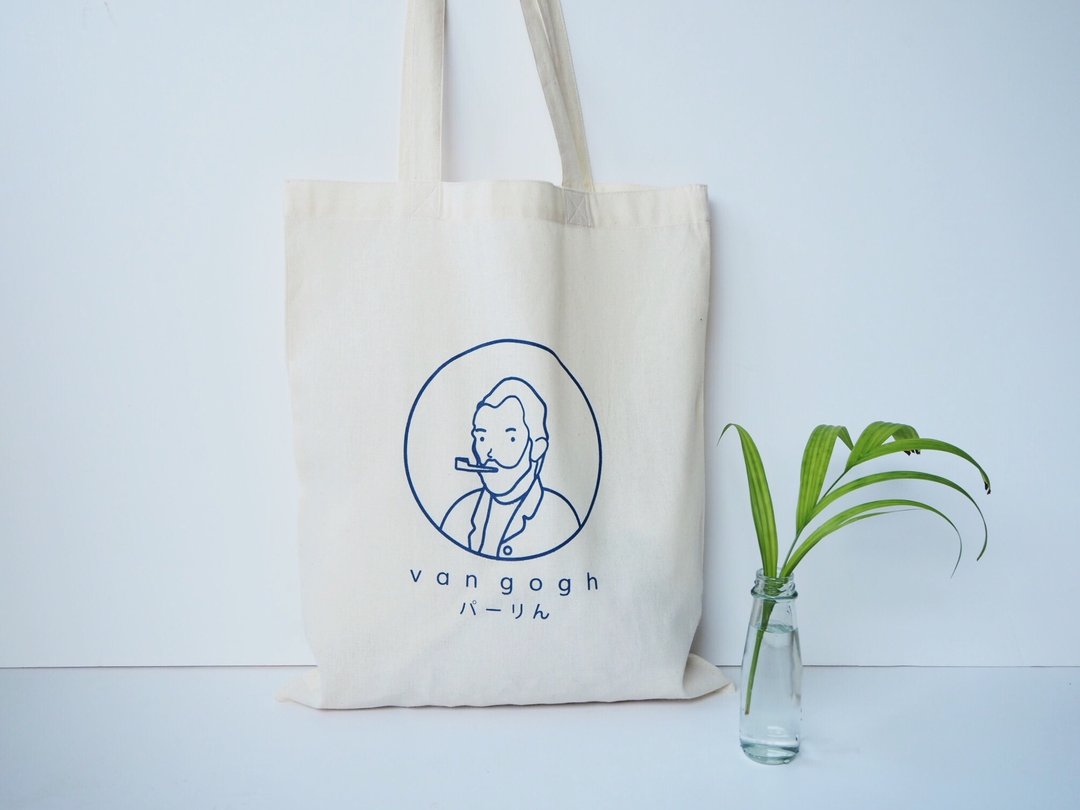 van gogh bag (line) - 侧背包/斜挎包 - 棉 白色