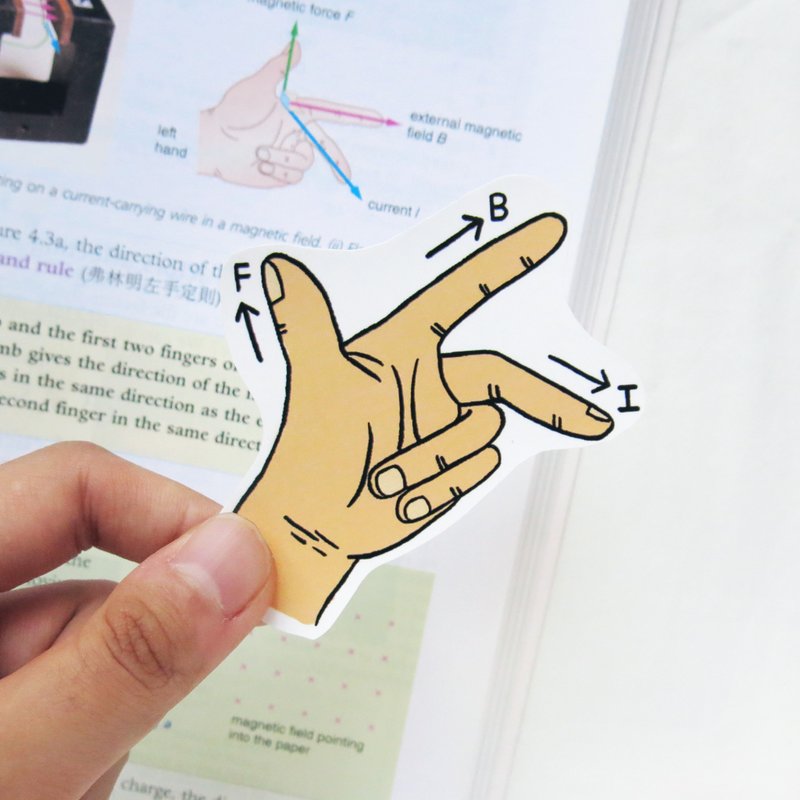 物理学 Left Hand Rule 弗莱明左手定则 贴纸 - 贴纸 - 防水材质 粉红色
