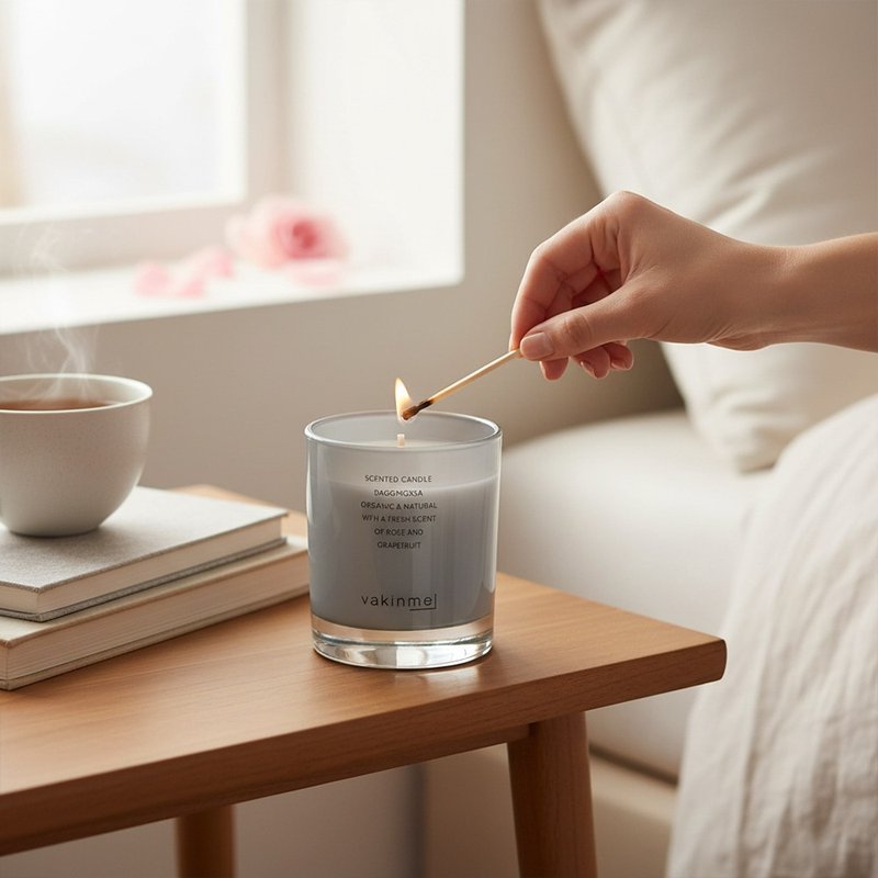 瑞典 vakinme 精油香氛蜡烛 玫瑰葡萄柚 - 香薰/精油/线香 - 浓缩/萃取物 