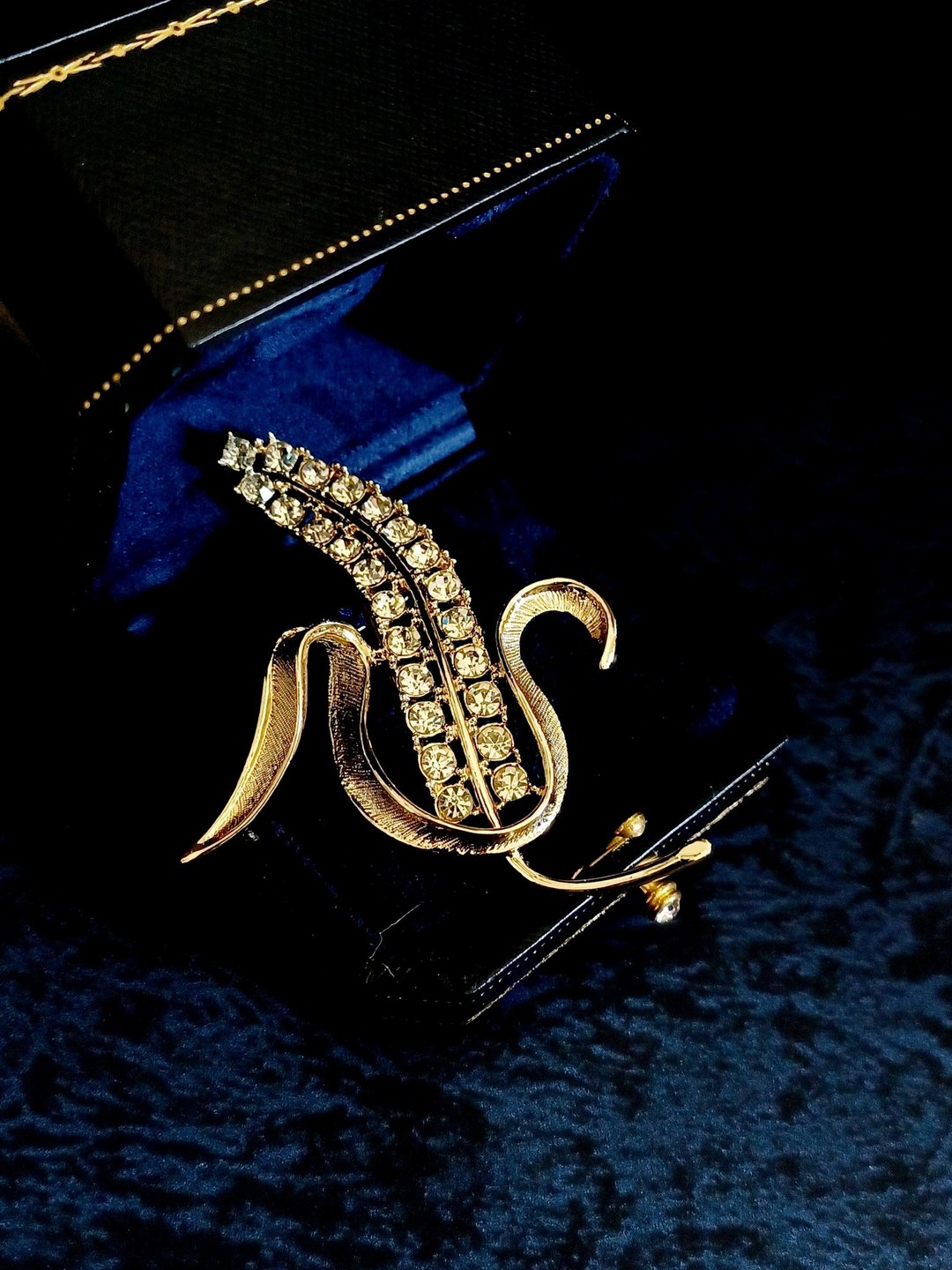 vintage jewelry SARAH COV 金色水钻小麦玉米别针 - 胸针 - 其他金属 