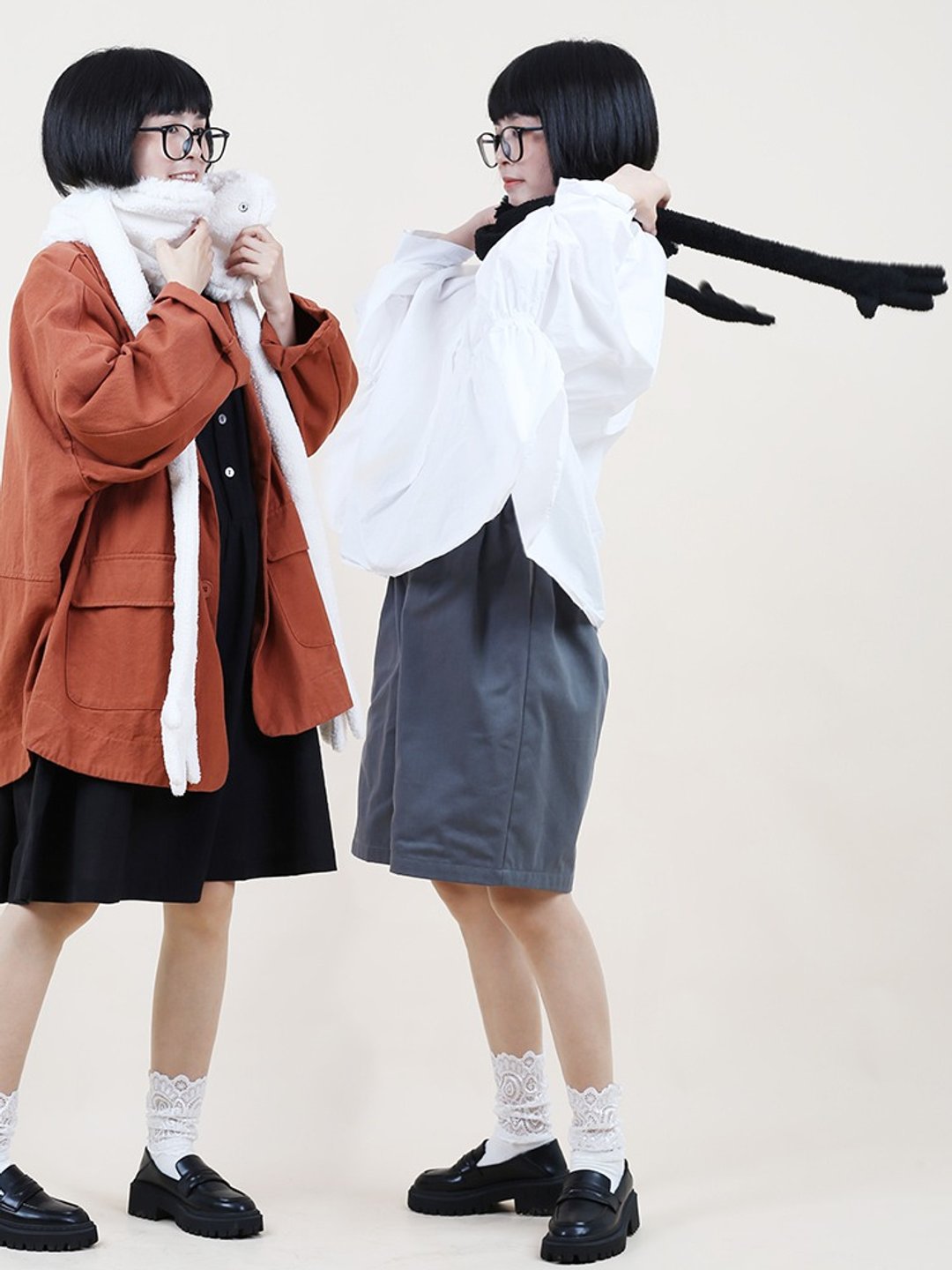 织布云麻麻原创设计加厚护颈小围脖创意保暖围巾秋冬季女脖套y265 - 围巾/披肩 - 其他材质 多色
