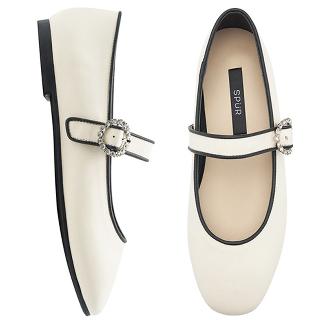 PRE-ORDER SPUR 闪石扣鞋 QA7001 IVORY - 其他女款皮鞋 - 其他材质 