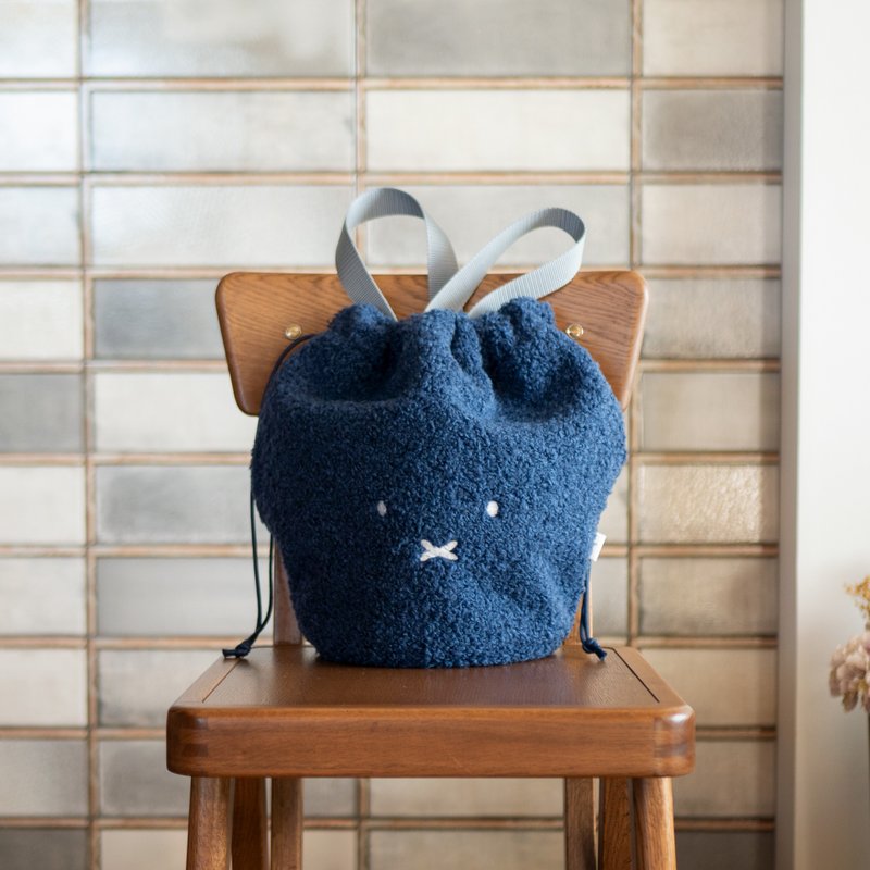 Miffy miffy fluffy bag navy - 侧背包/斜挎包 - 其他人造纤维 蓝色