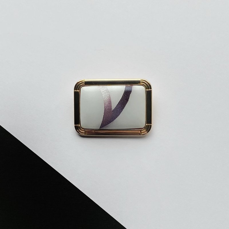 Halley [Amethyst Amethyst] Cloisonne Brooch Pure Silver Wired Cloisonne 18kgf - 胸针 - 其他材质 紫色