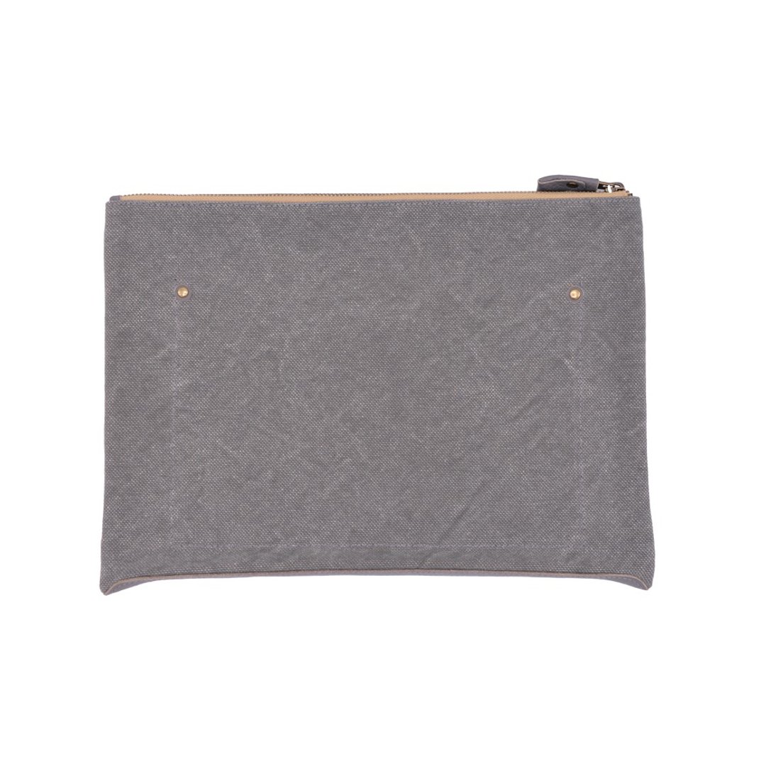 Leather base canvas case Large Gray - 其他 - 其他材质 灰色