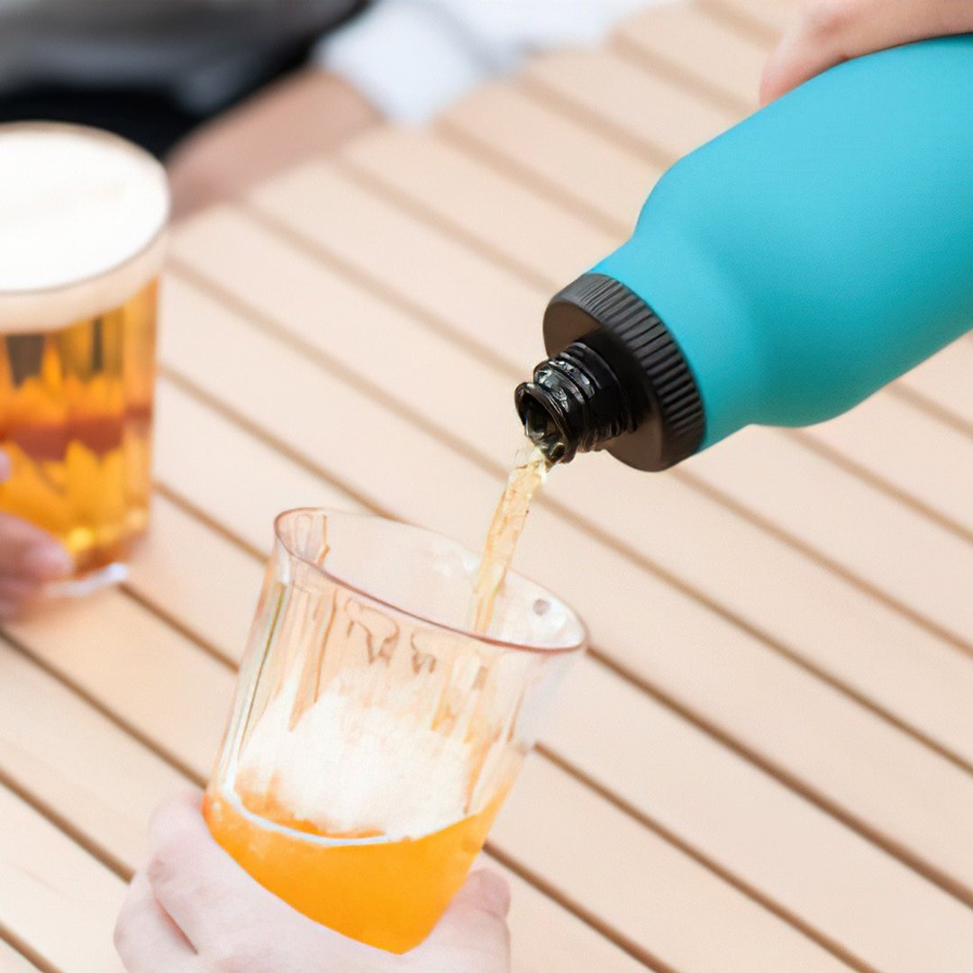 【孔雀Peacock】600ML 不锈钢保温杯 气泡水碳酸饮料专用-湖水蓝 - 保温瓶/保温杯 - 不锈钢 蓝色