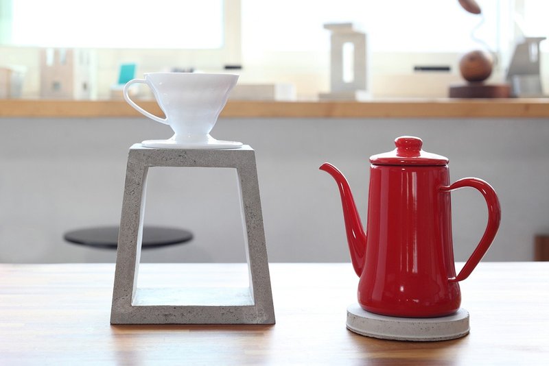 梯形水泥手冲咖啡座架 - 咖啡壶/周边 - 水泥 灰色