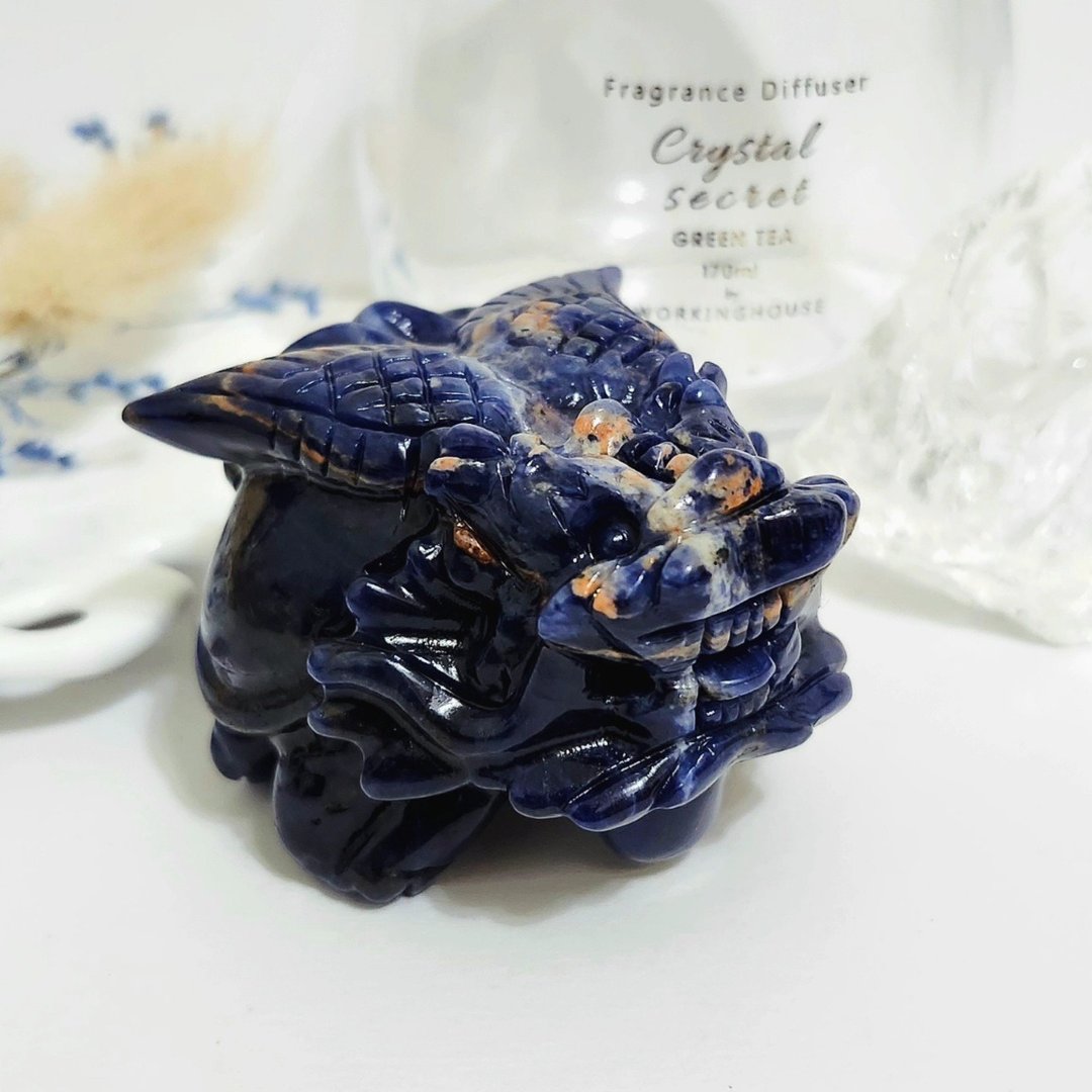 飞天蓝纹石龙龟/开拓眼界/飞黄腾达之水晶 - 摆饰 - 水晶 蓝色