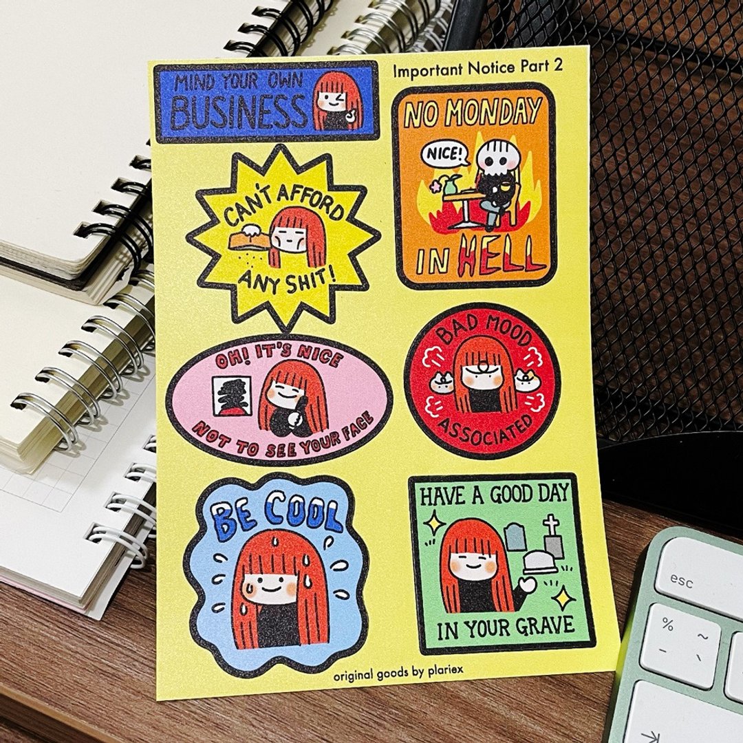 Important Notice pt.2 Sticker - 贴纸 - 塑料 黄色