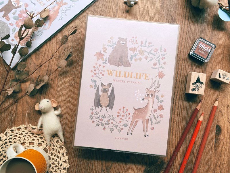 Wildlife 周计划手帐 - 藕 / 鹿 - 笔记本/手帐 - 纸 卡其色