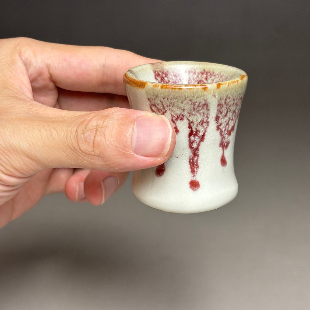厚釉志野釉变美人茶杯 手工茶杯 35ml - 茶具/茶杯 - 陶 多色