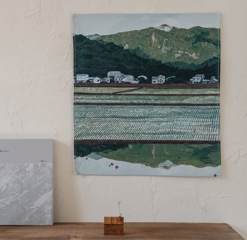 台湾山挂布 - 池上 41 x 46 cm - 海报/装饰画/版画 - 棉．麻 绿色