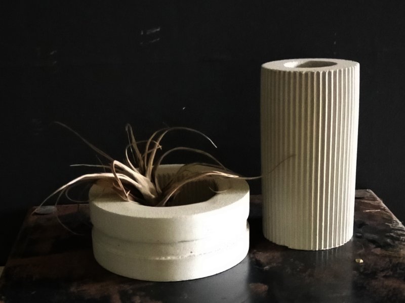 水泥盆器—伴 - 摆饰 - 水泥 灰色