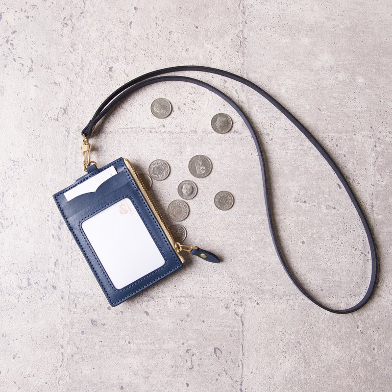 零钱证件夹 Coin Purse ID Holder / 深蓝 Navy - 证件套/卡套 - 真皮 蓝色