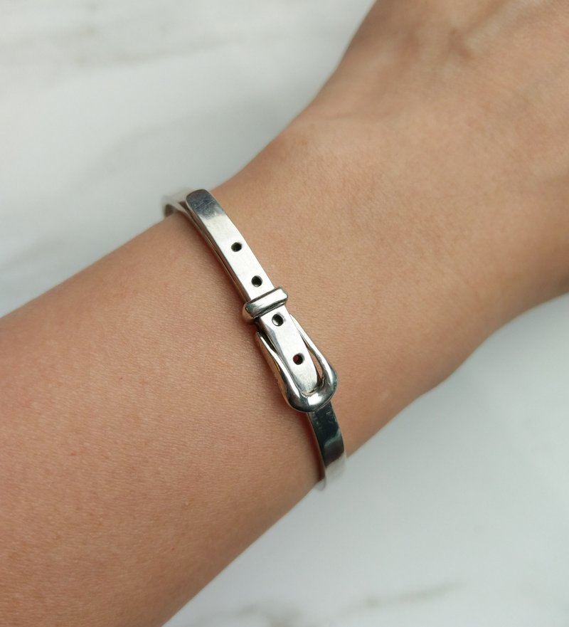 Vintage纯银皮带手环 - 手链/手环 - 其他金属 银色