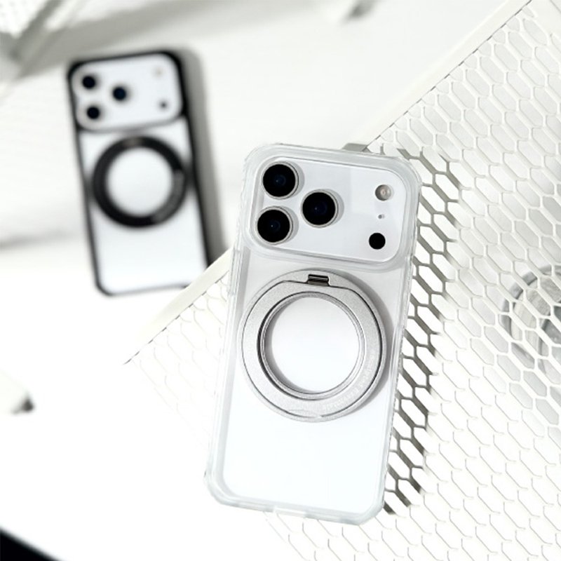 【NavJack】iPhone 17 & 17 Air│MagSpin磁吸支架军规防摔壳 - 手机壳/手机套 - 塑料 银色