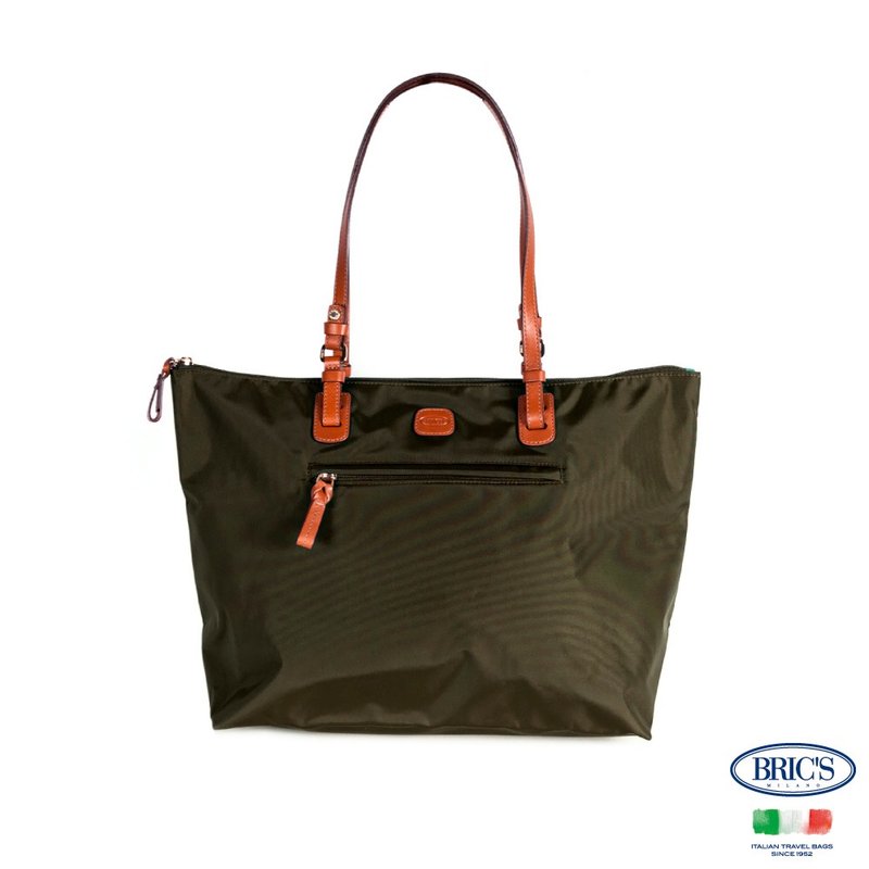 【BRIC' S】X collection 大容量 肩背旅行袋(附小侧背包) 橄榄绿 - 行李箱/行李箱保护套 - 其他材质 绿色