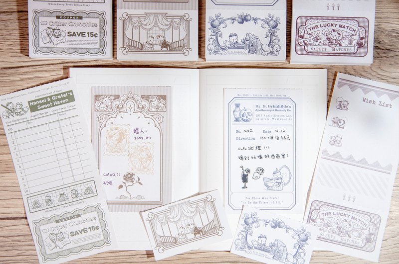 童话便签本 - 便条纸/标签贴 - 纸 卡其色