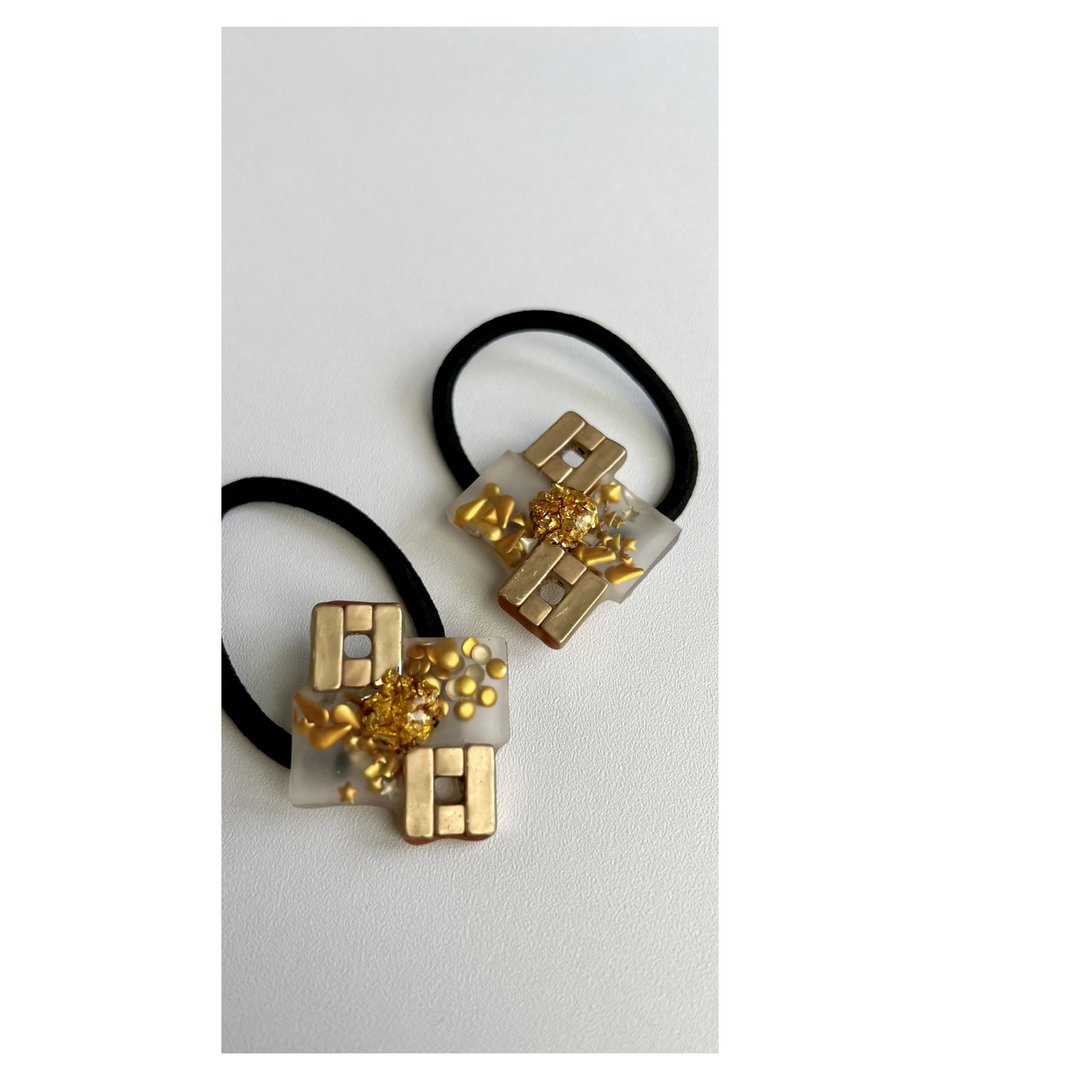 玄关 | 树脂细工发饰 | 发圈 | 发绳 | hair tie/elastic - 发饰 - 其他材质 金色