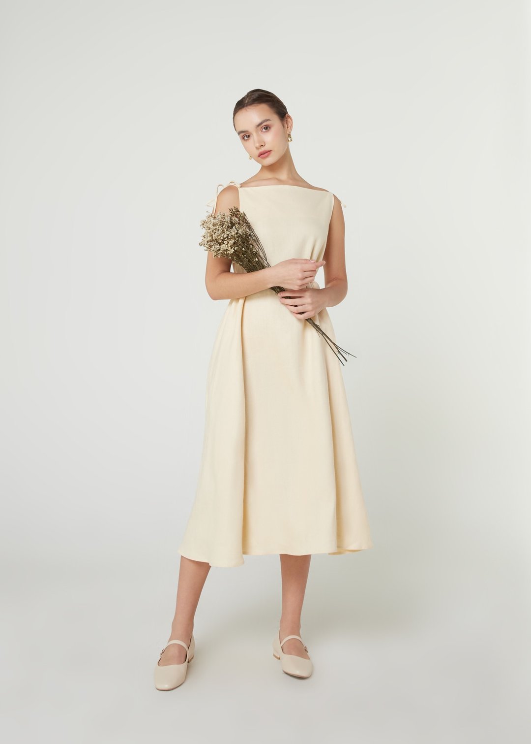 Le bleu dress ~ linen dress in Vanilla, bridesmaid dress - 洋装/连衣裙 - 亚麻 卡其色
