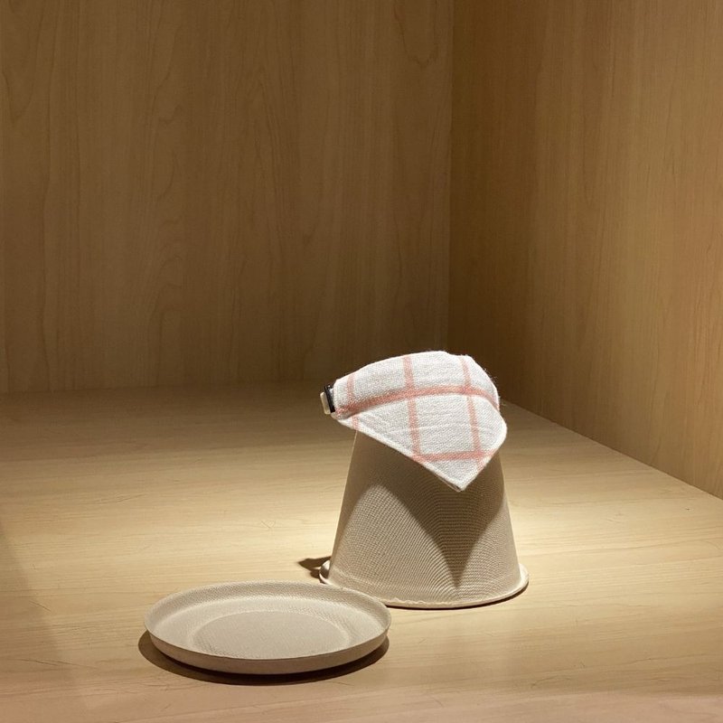 简约手工定制猫咪项圈 | Pink Grid Bandana Cat Collar - 项圈/牵绳 - 棉．麻 粉红色