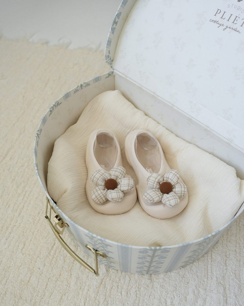 韩国 Ggomoosin 学步袜鞋 -  小雏菊 (短版) - 婴儿鞋 - 棉．麻 