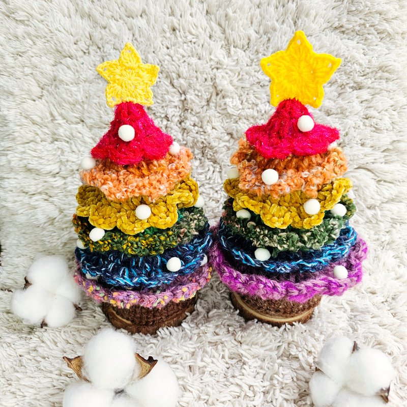 手工编织耶诞树 - 彩虹 - 摆饰 - 棉．麻 多色